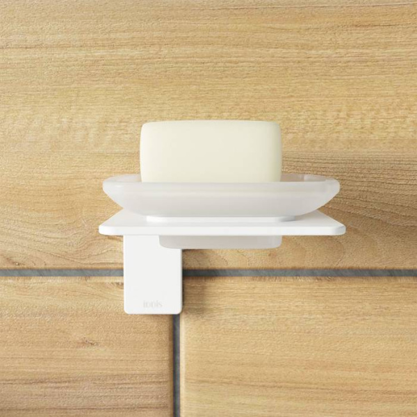 Мыльница IDDIS Slide матовое стекло, сплав металлов, белый матовый (SLIWTG0i42)